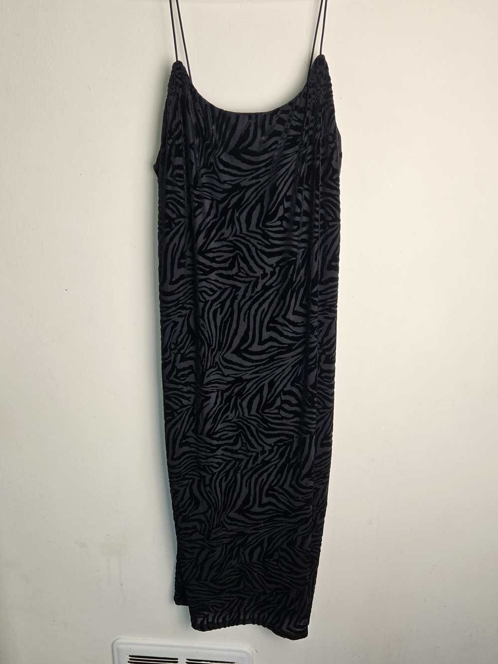 Velvet Burnout Zebra Print Bodycon Dress Midi Length Wild Fable Brand Size Large